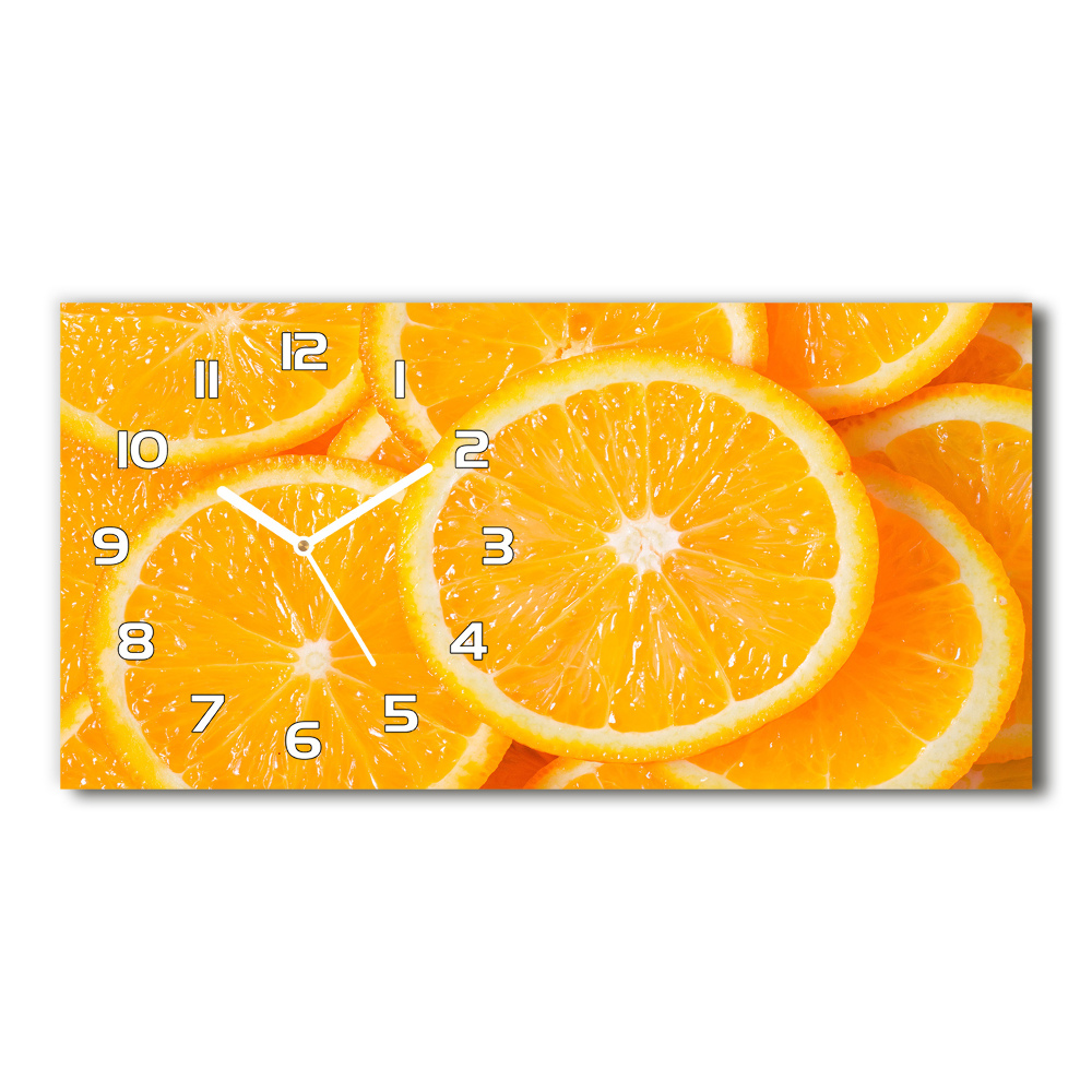 Horizontal wall clock Slices of orange