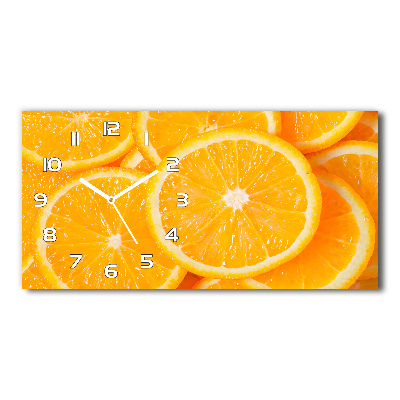 Horizontal wall clock Slices of orange