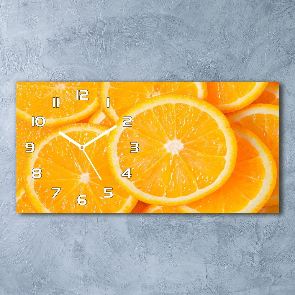 Horizontal wall clock Slices of orange