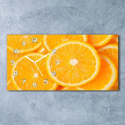 Horizontal wall clock Slices of orange