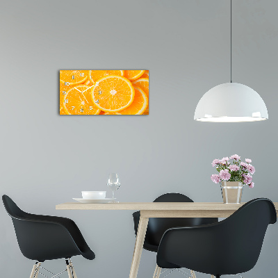 Horizontal wall clock Slices of orange