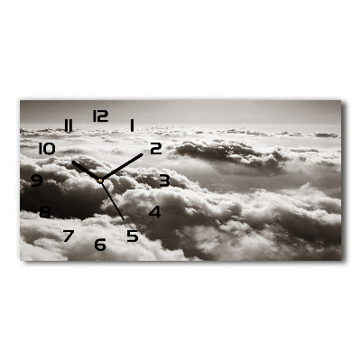 Horizontal wall clock Bird's flight clouds