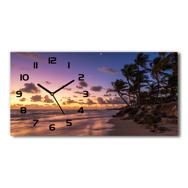 Horizontal rectangular wall clock West on the beach