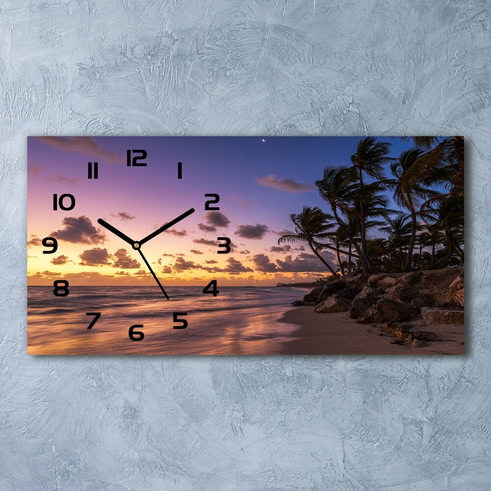 Horizontal rectangular wall clock West on the beach