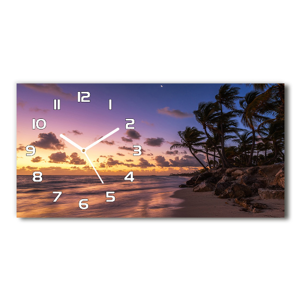 Horizontal rectangular wall clock West on the beach