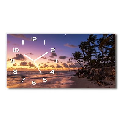 Horizontal rectangular wall clock West on the beach