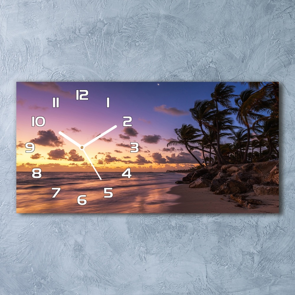 Horizontal rectangular wall clock West on the beach