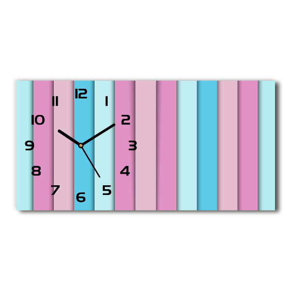 Horizontal wall clock Colorful stripes