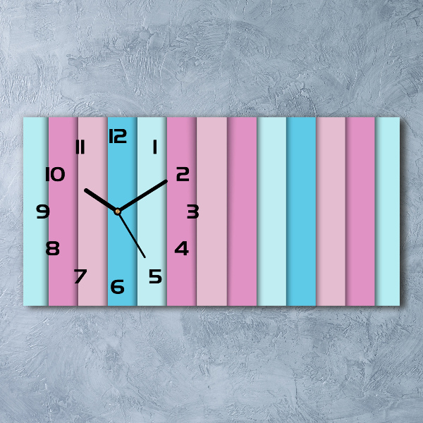 Horizontal wall clock Colorful stripes