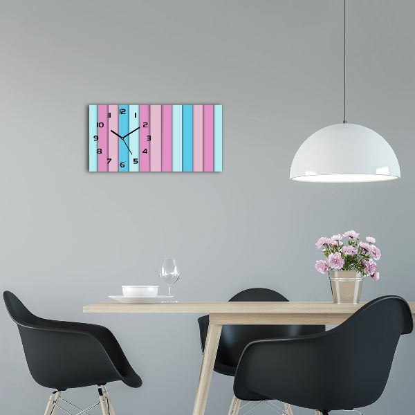 Horizontal wall clock Colorful stripes