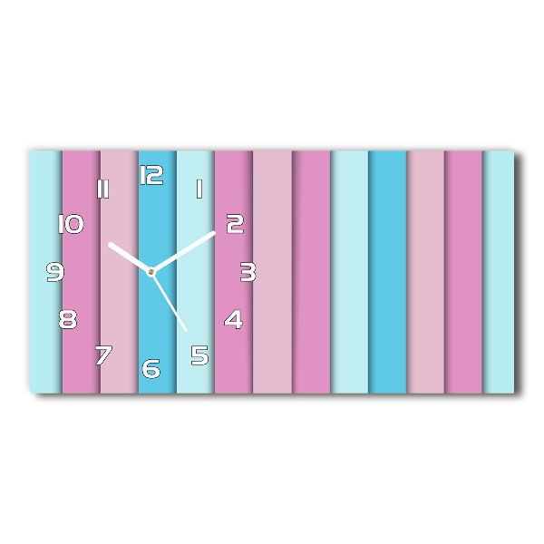 Horizontal wall clock Colorful stripes