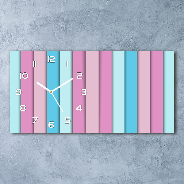 Horizontal wall clock Colorful stripes