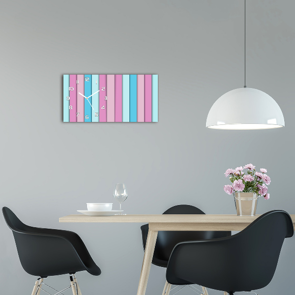 Horizontal wall clock Colorful stripes