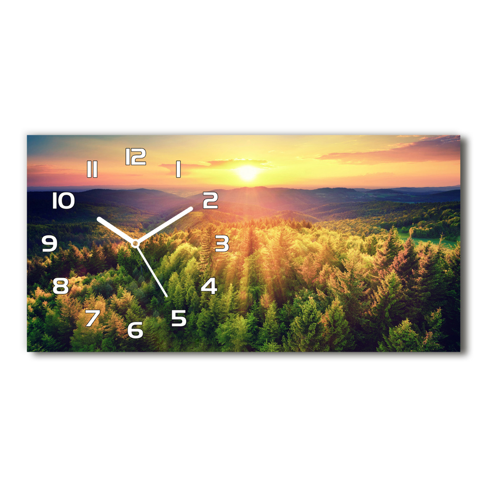 Horizontal rectangular wall clock West forest