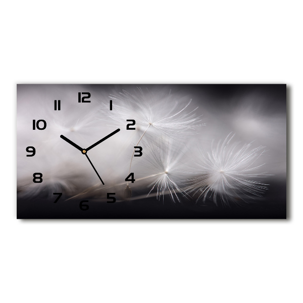 Horizontal rectangular wall clock Dandelion seeds