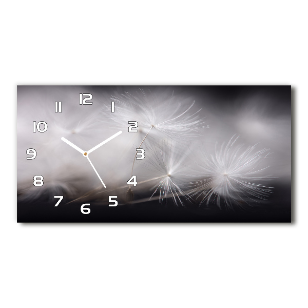 Horizontal rectangular wall clock Dandelion seeds