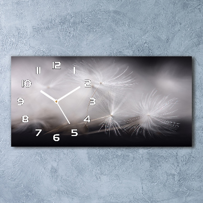 Horizontal rectangular wall clock Dandelion seeds