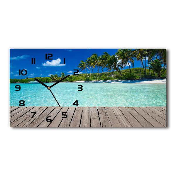 Horizontal wall clock Tropical beach