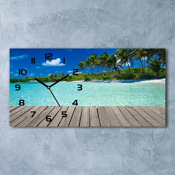 Horizontal wall clock Tropical beach