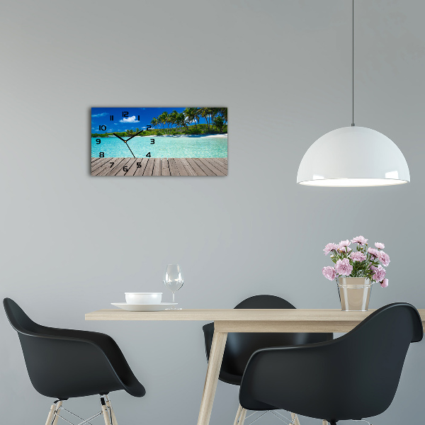 Horizontal wall clock Tropical beach