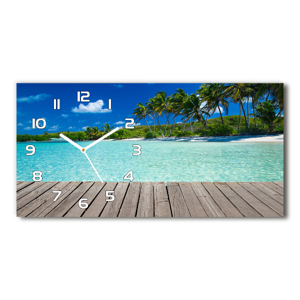 Horizontal wall clock Tropical beach