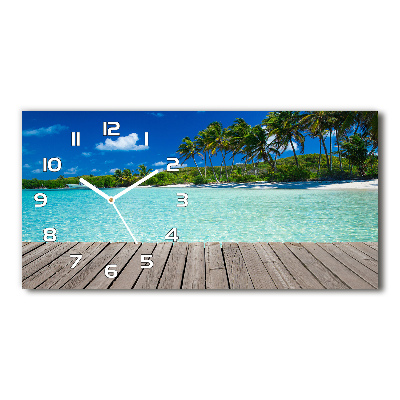 Horizontal wall clock Tropical beach