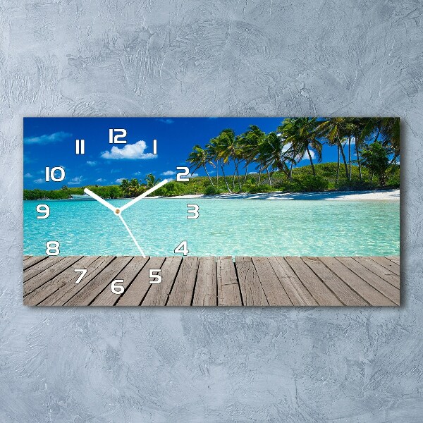 Horizontal wall clock Tropical beach