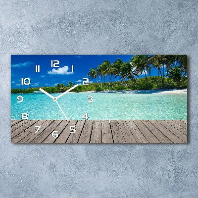 Horizontal wall clock Tropical beach