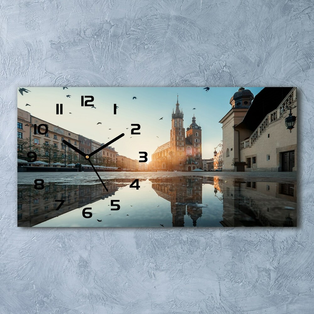 Horizontal wall clock Cracow Poland