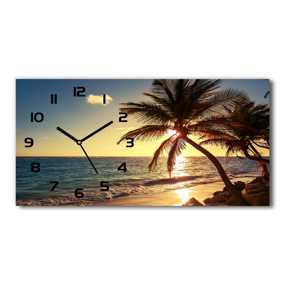 Horizontal wall clock Tropical beach