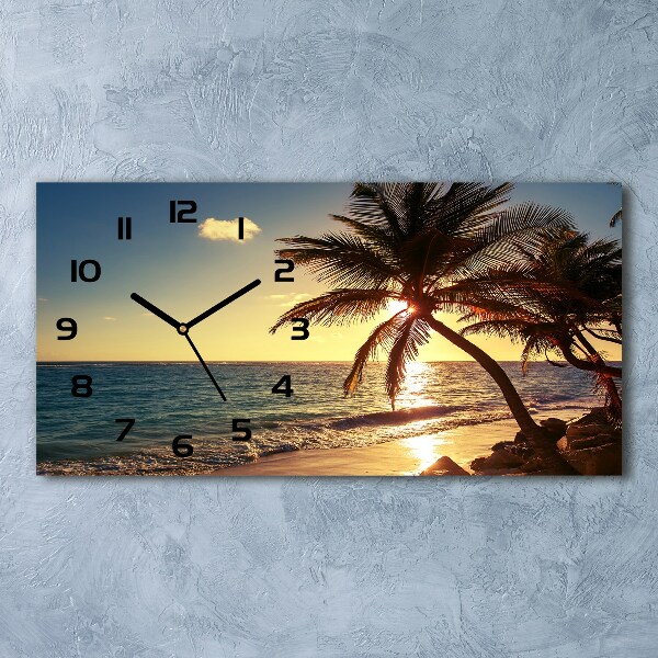 Horizontal wall clock Tropical beach