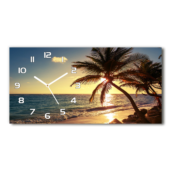 Horizontal wall clock Tropical beach