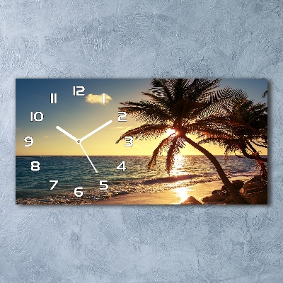 Horizontal wall clock Tropical beach