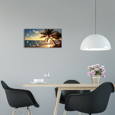 Horizontal wall clock Tropical beach