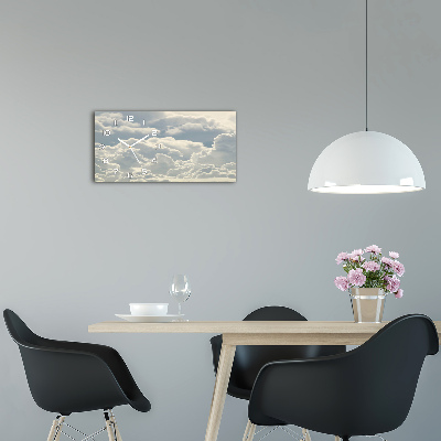 Horizontal wall clock Clouds