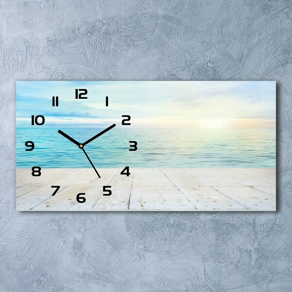 Horizontal wall clock Sea