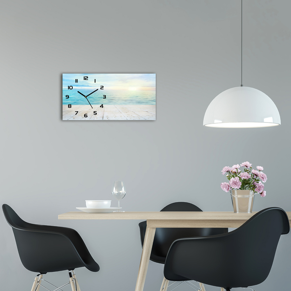 Horizontal wall clock Sea