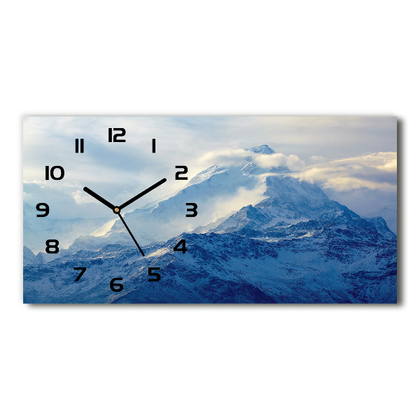 Horizontal wall clock Mountain peak