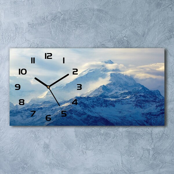 Horizontal wall clock Mountain peak