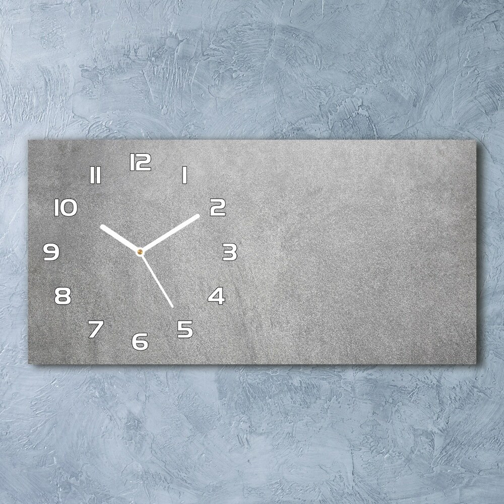 Horizontal rectangular wall clock Gray wall