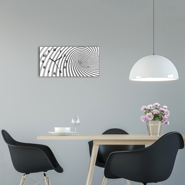 Horizontal rectangular wall clock Striped spiral