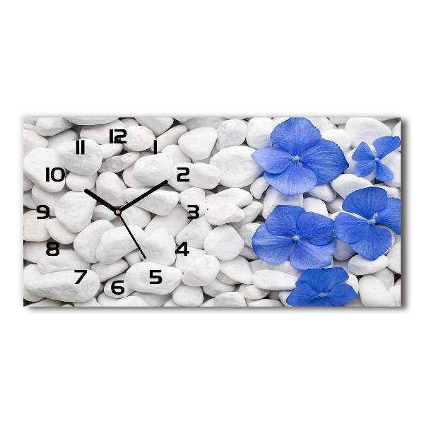 Horizontal wall clock Hydrangea