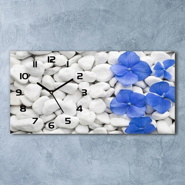 Horizontal wall clock Hydrangea