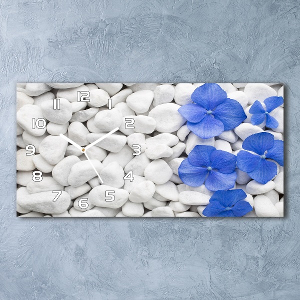 Horizontal wall clock Hydrangea