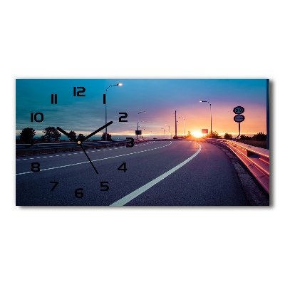 Horizontal rectangular wall clock highway