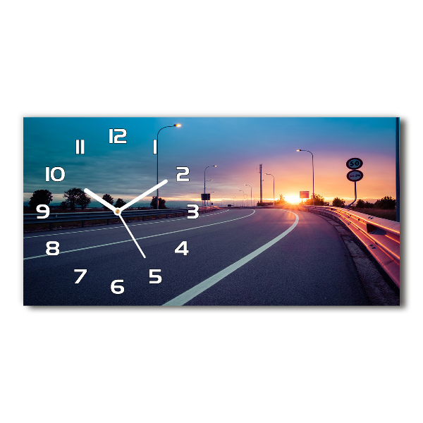 Horizontal rectangular wall clock highway