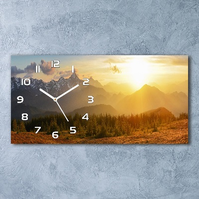 Horizontal wall clock Sunset of the mountain