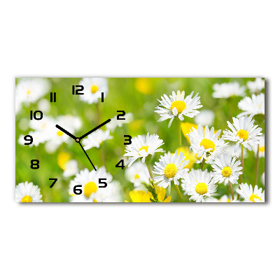 Horizontal rectangular wall clock Daisy