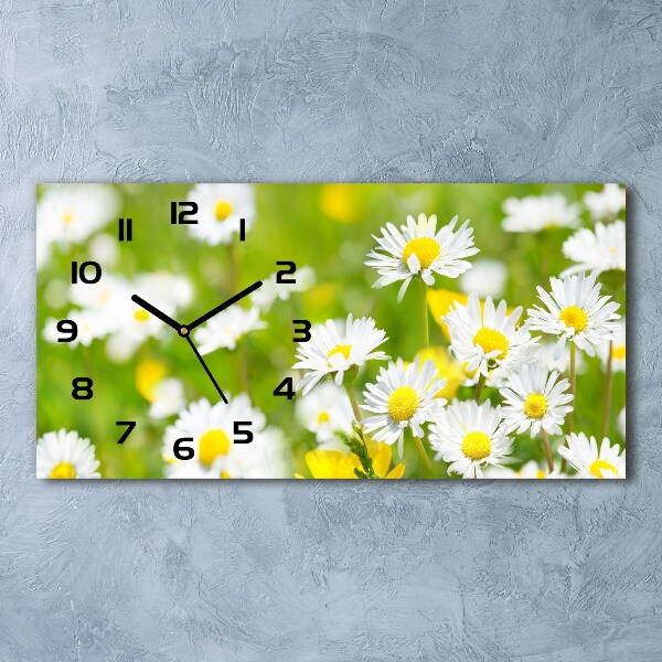 Horizontal rectangular wall clock Daisy