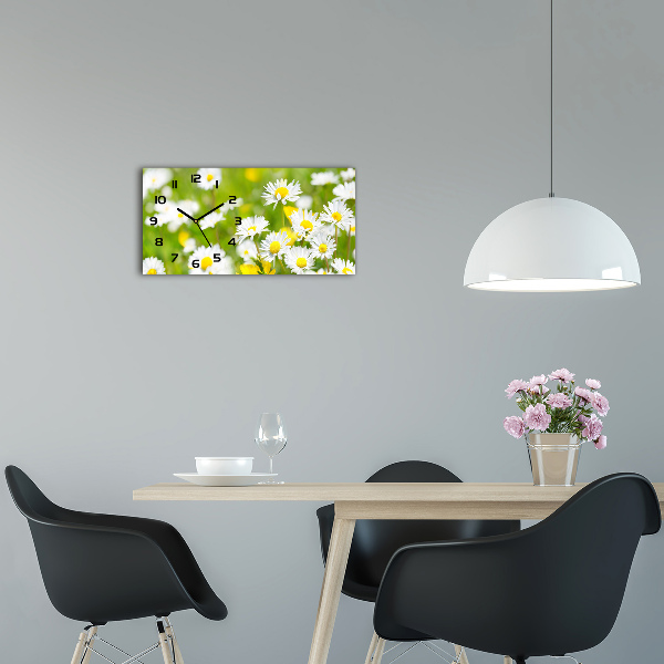 Horizontal rectangular wall clock Daisy